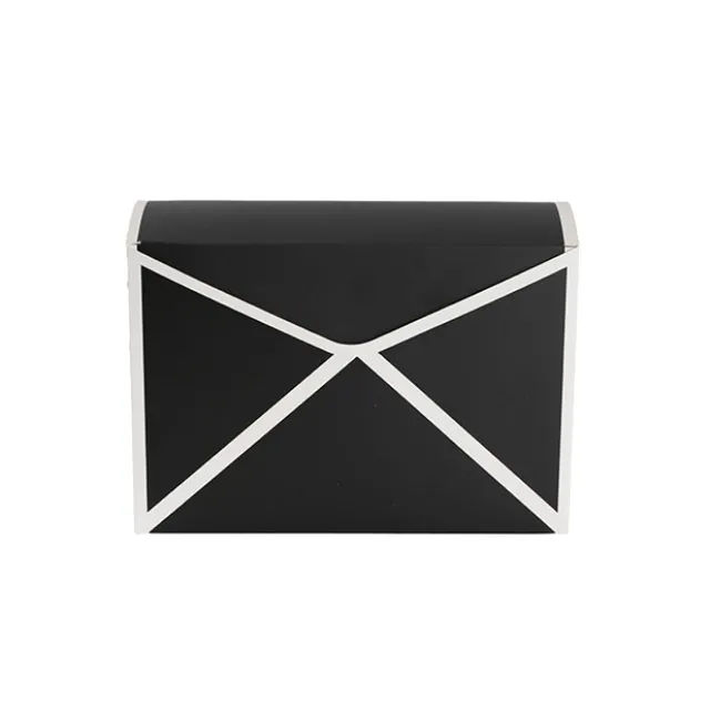 Envelope Flower Box Large Spots Black Pack 5 (23Lx8Dx16cmH)
