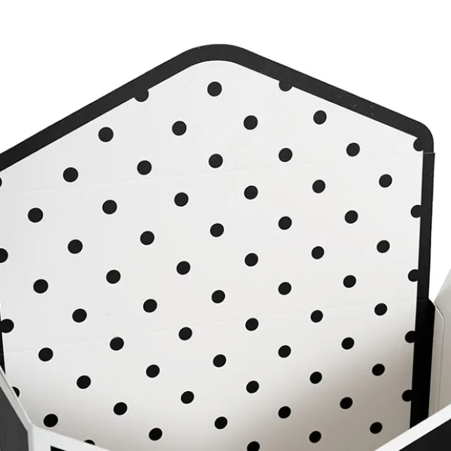 Envelope Flower Box Large Spots Black Pack 5 (23Lx8Dx16cmH)