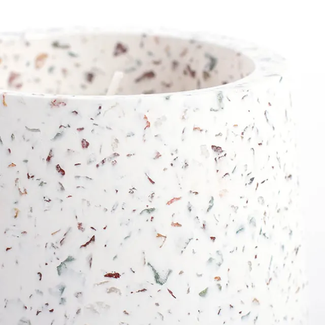 Scented Candle Terrazzo Vanilla White Large 100g (9.8x10cmH)