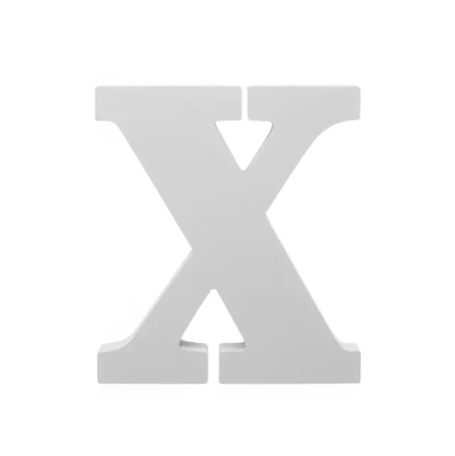 Single Wooden Letter "X" White (18cmH)