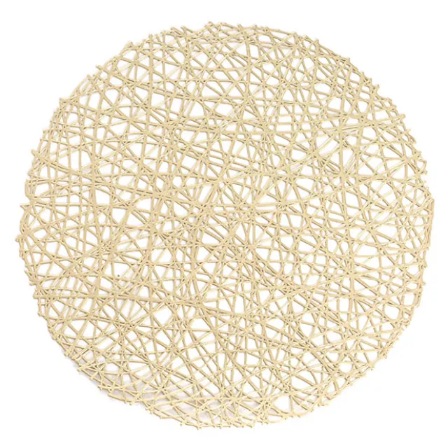 Wedding Table Placemat Set 2 Round Champagne (38cmD)