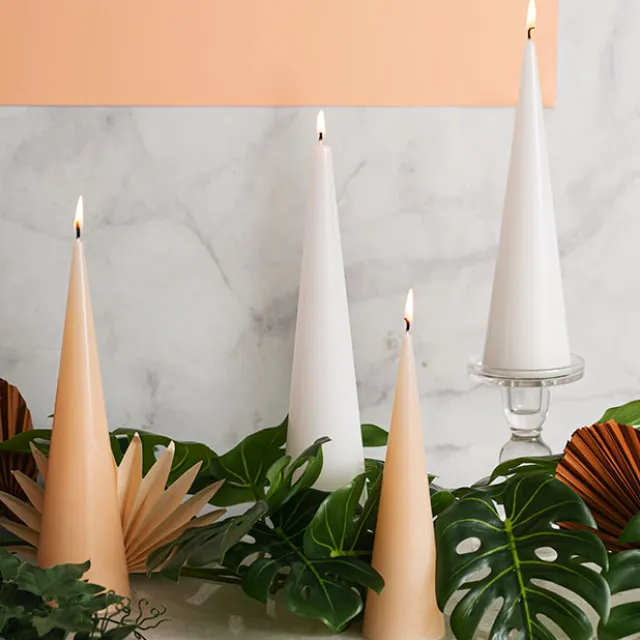 Fleur Cone Candle White (7x30cmH)