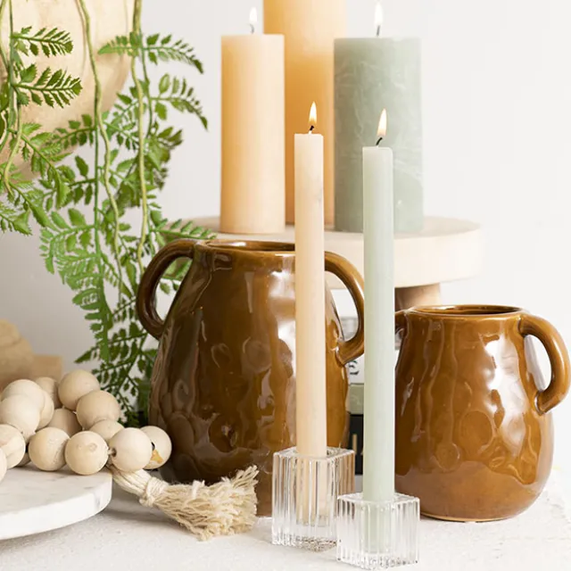 Fleur Dinner Candle Pack 2 Nude (2x25cmH)