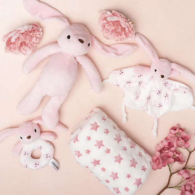 Flopsy Bunny Gift Set Accessories & Blanket Pink (23cmST)