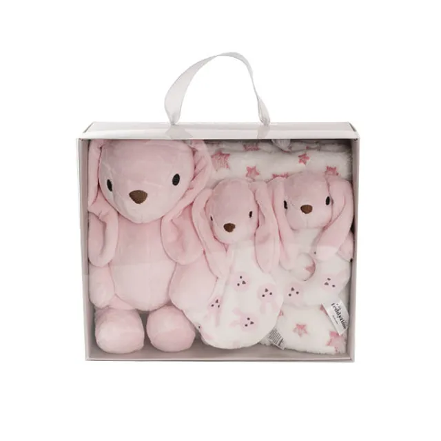 Flopsy Bunny Gift Set Accessories & Blanket Pink (23cmST)
