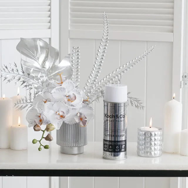 Floral Event Craft Spray Paint Glitter Silver (160g)