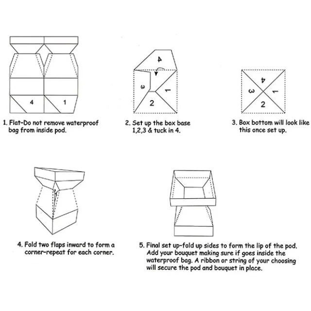 Flower Bouquet Classic POD Small Pack 5 Black (14x14x22Hcm)