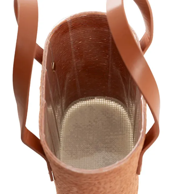 Flower Carry Paper Rope Basket with Liner Mocha (18x9x13cmH)