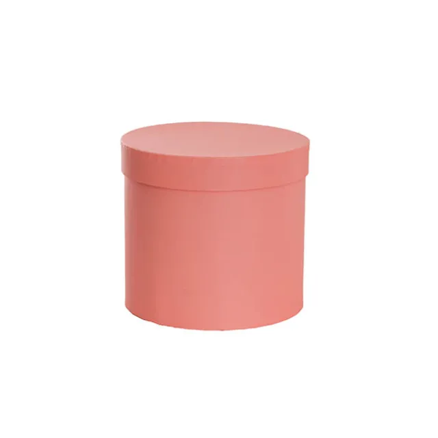 Flower Gift Hat Box Round Deep Coral (15cmWx13.5cmH)