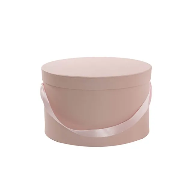 Flower Hat Box Grande Round Blush Pink Set 3 (25Dx15cmH)