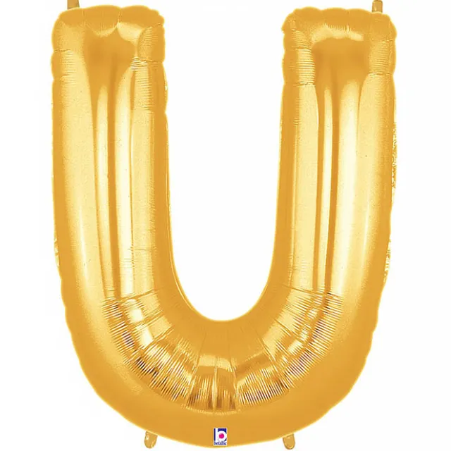 Foil Balloon 40" (101.6cmH) Letter 'U' Gold