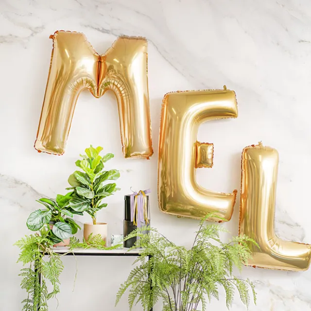 Foil Balloon 40" (101.6cmH) Letter 'M' Gold