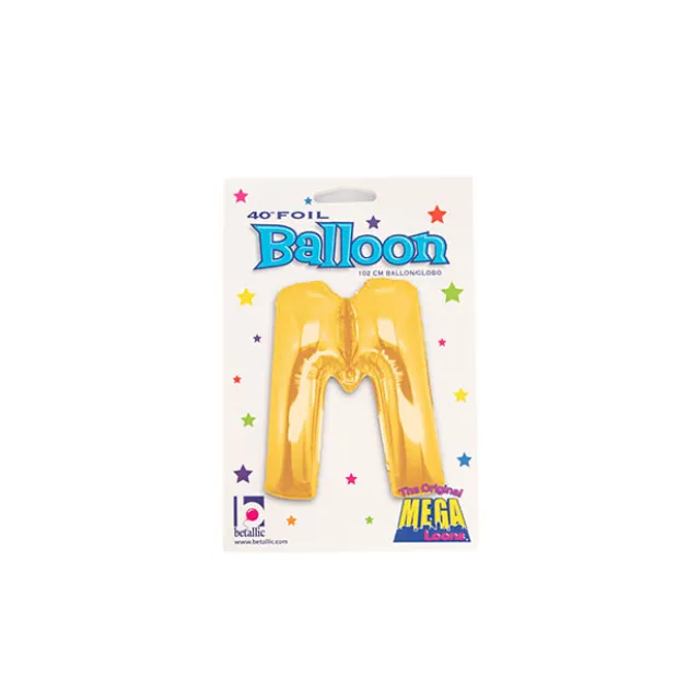 Foil Balloon 40" (101.6cmH) Letter 'M' Gold