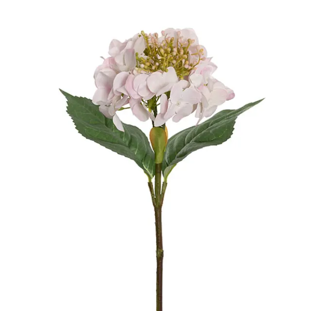 Budding Real Touch Hydrangea Stem White Pink (18cmDx70cmH)