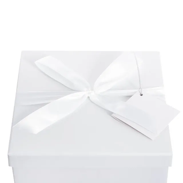 Gift Box Extra Lge with Bow Flat Pack White (250x250x245mmH)