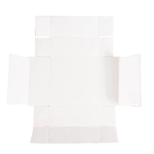 Gift Hamper Box with PVC Lid Square White (30Lx30Wx12Hcm)