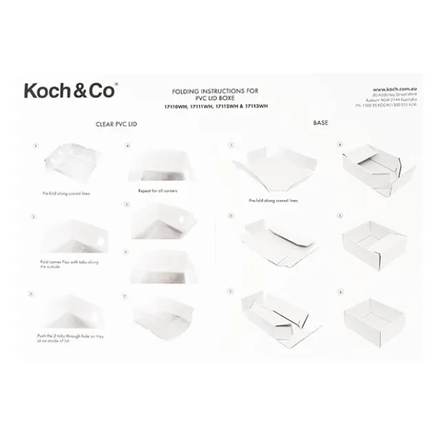 Gift Hamper Box with PVC Lid Square White (30Lx30Wx12Hcm)