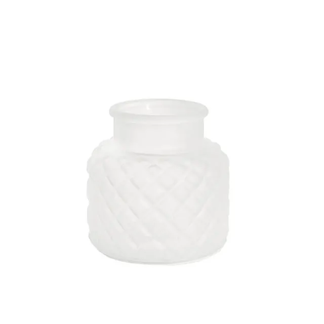 Glass Ann Bottle Vase Small Frosted White (12.3x12cmH)