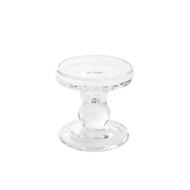 Glass Candle Holder Clear (8.5x8.8cmH)