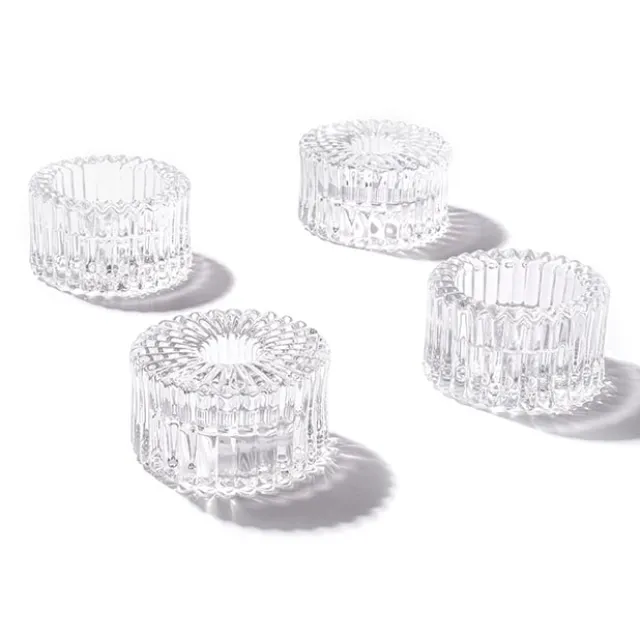 Glass Craft Ripple 2 in 1 Candle Holder Clear (8x4.5cmH)