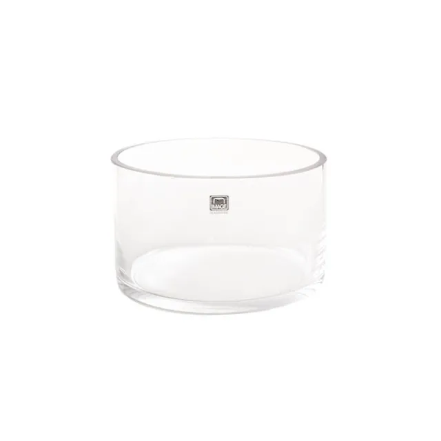 Glass Float Bowl Cylinder Clear (15Dx9cmH)
