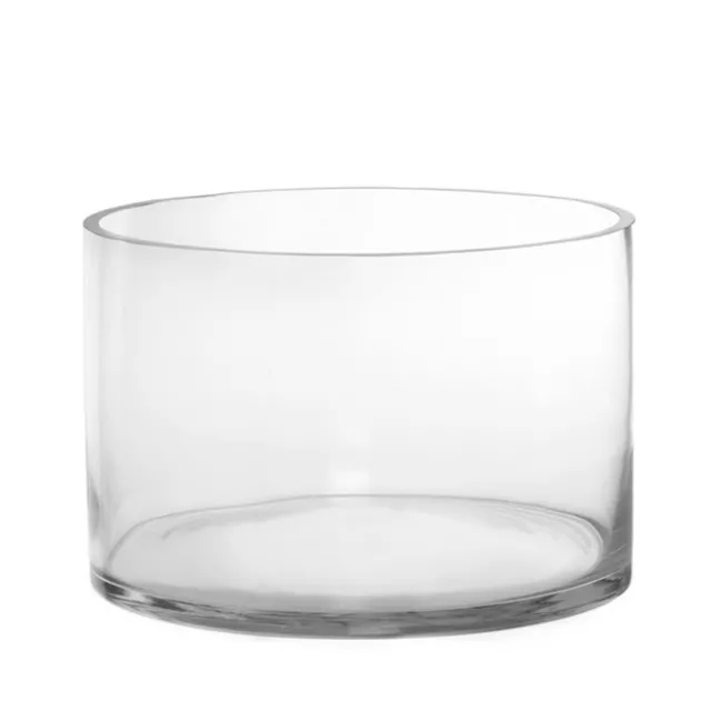Glass Float Bowl Cylinder Large Clear (24Dx16cmH)