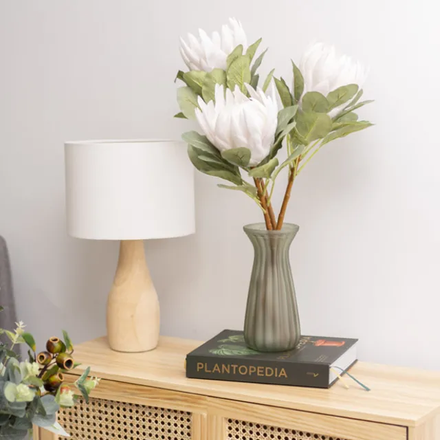 Glass Lynne Posy Vase Matte Sage (10x11x22cmH)