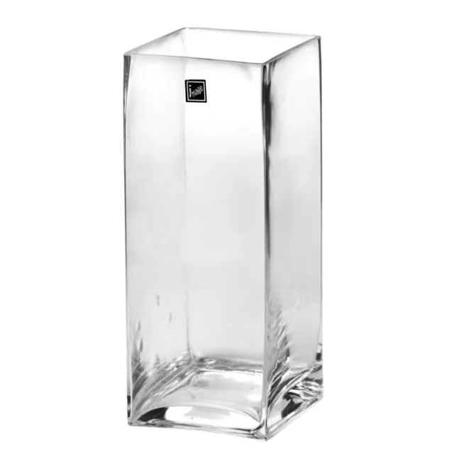 Glass Square Tank Vase 10cm Clear (10x10x25cm)