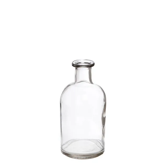 Glass Vintage Bottle Cylinder Bud Vase Clear (7x13.5cmH)