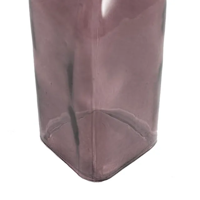 Glass Vintage Bottle Square Bud Vase Dark Brown (4.7x16cmH)