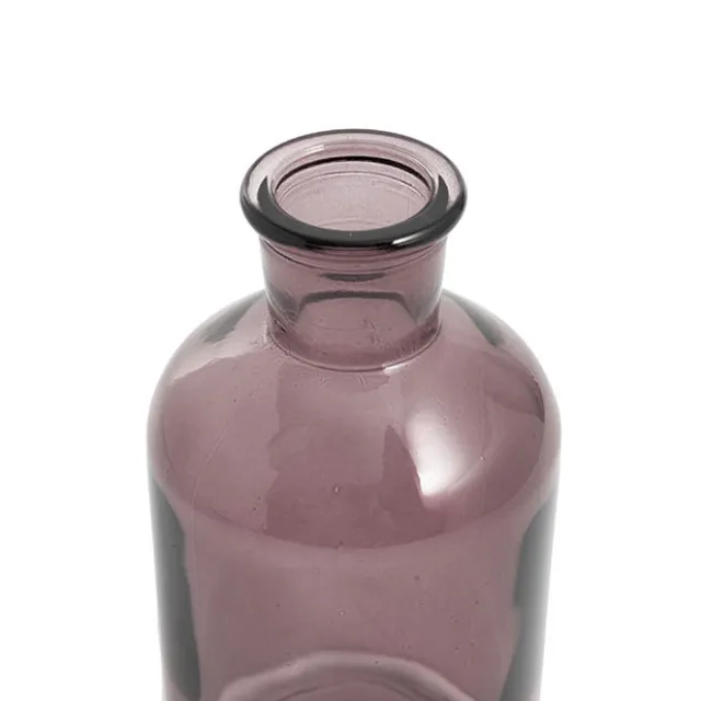 Glass Vintage Bottle Cylinder Bud Vase Dk Brown (6.5x13.5cm)