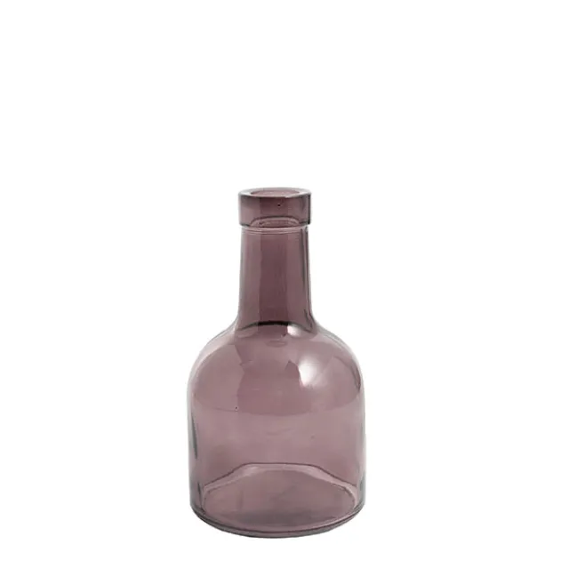 Glass Vintage Bottle Bud Vase Dk Brown (3.3TDx8.4BDx15cmH)