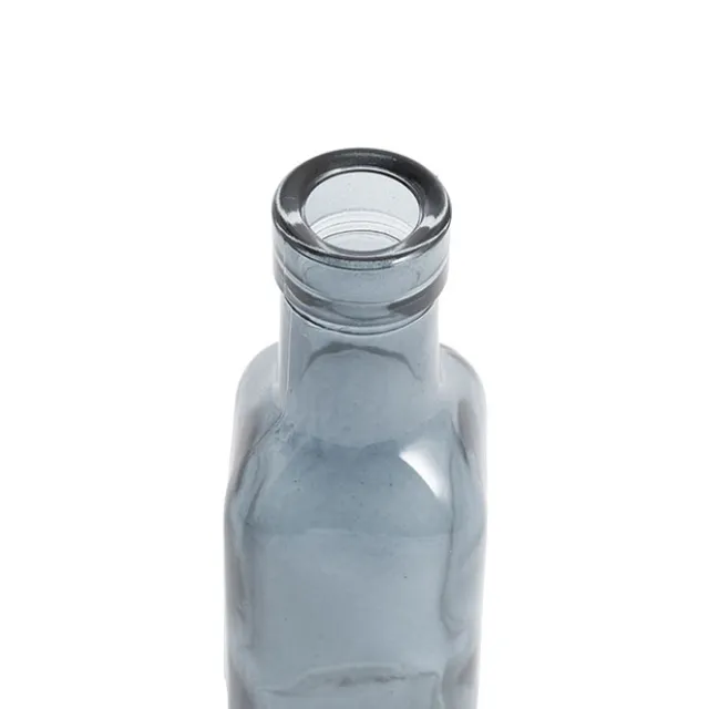 Glass Vintage Bottle Square Bud Vase French Blue (4.7x16cmH)