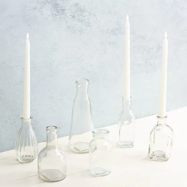 Glass Vintage Bottle Buds Vase Clear (3.3TDx8.4BDx15cmH)