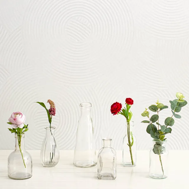 Glass Vintage Bottle Square Bud Vase Clear (4.7x16cmH)