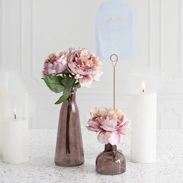 Glass Vintage Evelyn Bottle Bud Vase Brown 500ml 8.5x22.5cmH