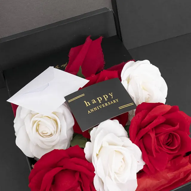 Gold Foil Black Card & Envelope Anniversary Pk25 (10x6.5Hcm)