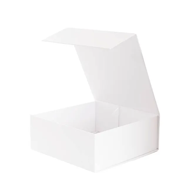 Hamper Gift Box Magnetic Flap Square White (25x25x10cmH)