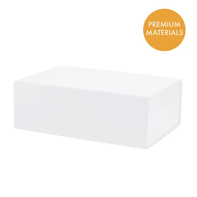 Hamper Gift Box Magnetic Flap Tall Large White (38x26x13cmH)