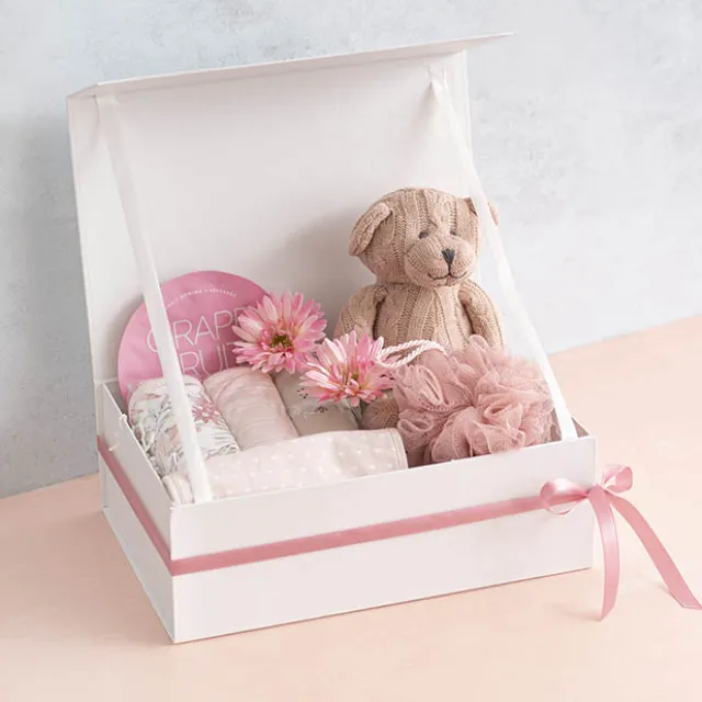 Hamper Gift Box Magnetic Flap Tall Large White (38x26x13cmH)