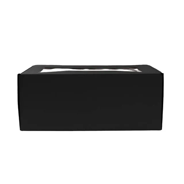 Hamper Gift Box PVC Window Medium Black (31.5x22.5x12.5cmH)