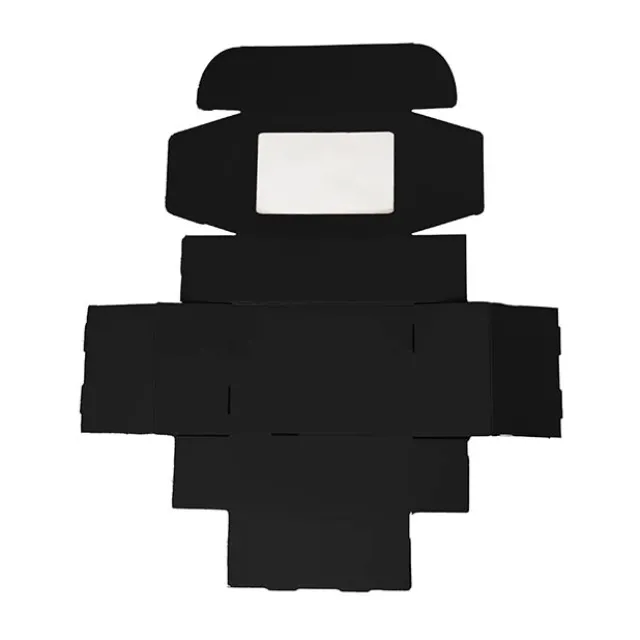 Hamper Gift Box PVC Window Medium Black (31.5x22.5x12.5cmH)