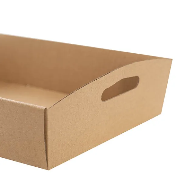 Hamper Tray Flat Pack Mini Kraft Brown Pack 2 (20x12.5x6cmH)