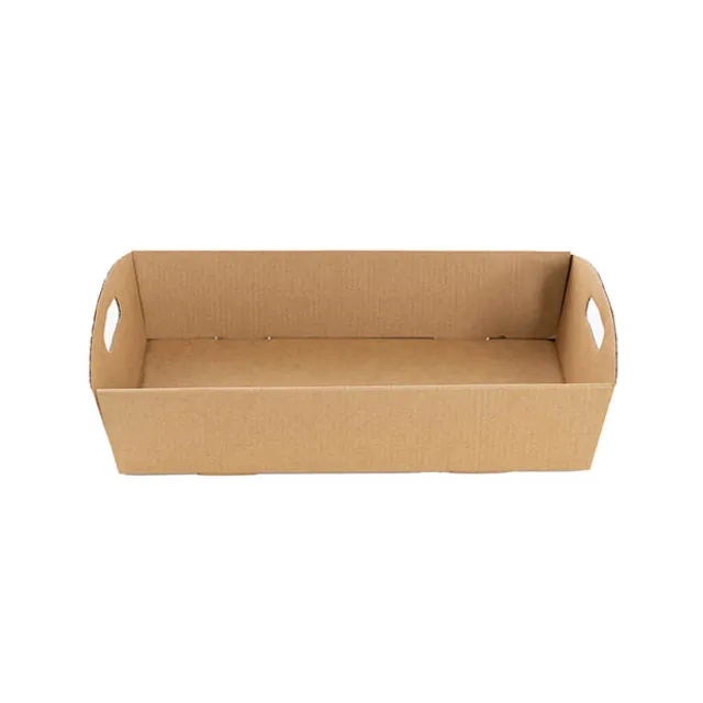 Hamper Tray Flat Pack Small Kraft Brown Pack 2 (30x19x6cmH)