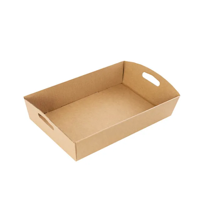 Hamper Tray Flat Pack Small Kraft Brown Pack 2 (30x19x6cmH)