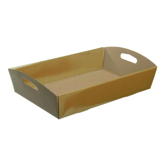 Hamper Tray Flat Pack Medium Gold (34x22x7cmH)