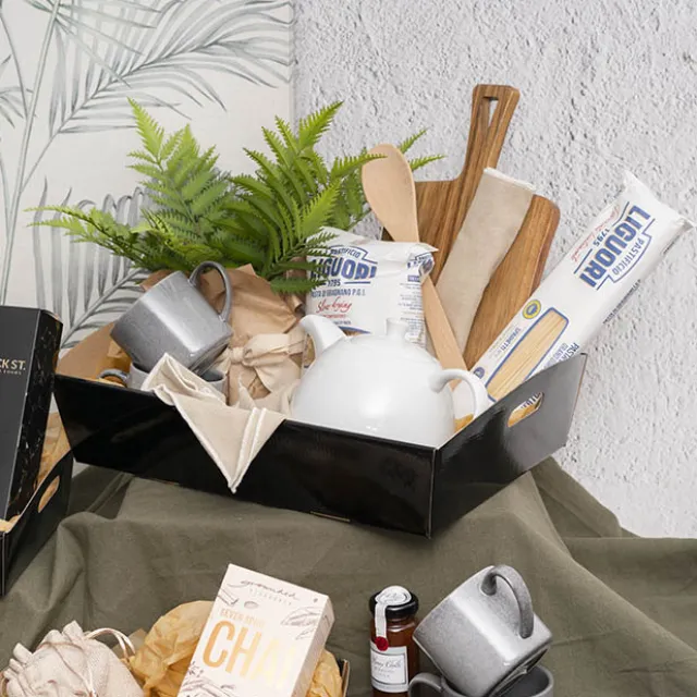 Hamper Tray Flat Pack Large Black Pack 2 (45x30x9cmH)