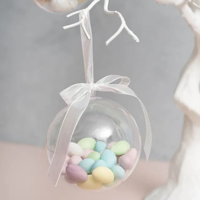 Hanging Clear Bauble Pack 5 (10cmD)