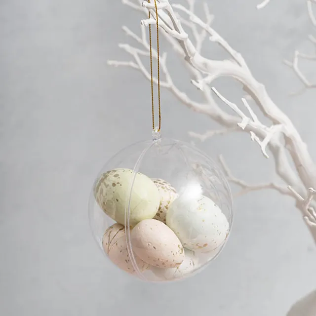 Hanging Clear Bauble Pack 5 (10cmD)