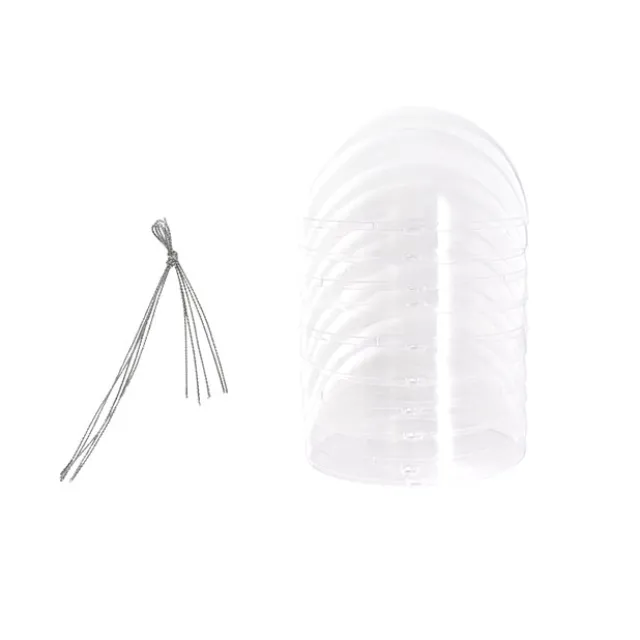 Hanging Clear Bauble Pack 5 (10cmD)